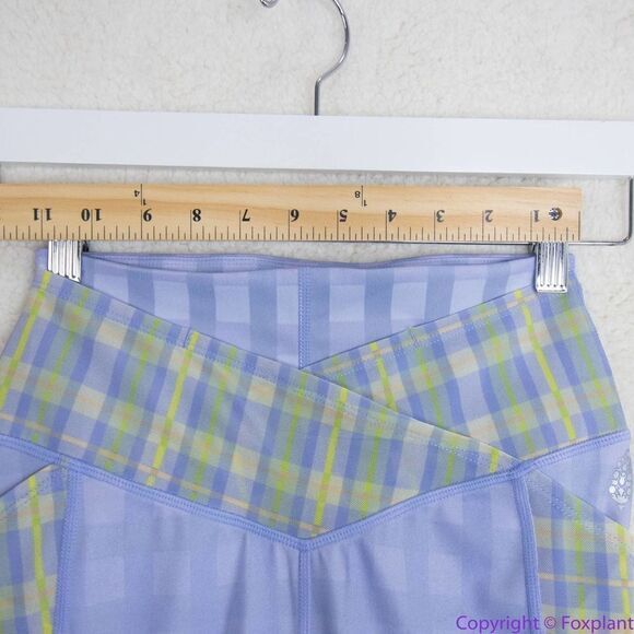 NEW Free People Movement Plaid Leggings in “Bluebell Combo”, XS - Picture 10 of 16